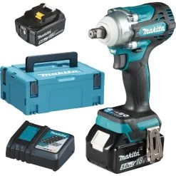 Makita Akku-Schlagschrauber DTW300RTJ, 330Nm, 18V / 5,0 Ah, Mit 2 Akkus, Ladegerät Und Koffer
