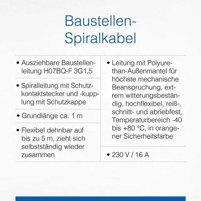 As-Schwabe Strom-Verlängerungskabel Orange 70413, 1 - 5 M, Schutzkontakt, BQ Spiralkabel, Außen IP44 3 As-Schwabe Strom-Verlängerungskabel Orange 70413, 1 - 5 M, Schutzkontakt, BQ Spiralkabel, Außen IP44 - Image 3