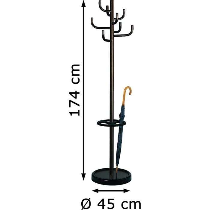 Kerkmann Garderobenständer Sierra, 6097, Mit 8 Haken, Metall, Schwarz 2 Kerkmann Garderobenständer Sierra, 6097, Mit 8 Haken, Metall, Schwarz - Image 2