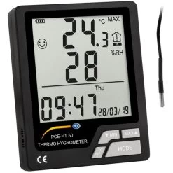 PCE Thermometer HT 50, Innen/außen, Digital, Mit Hygrometer, Mit Externem Fühler