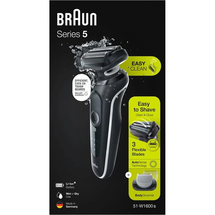 Braun Elektrorasierer Series 5 51-W1600s, Weiß, Wet & Dry, Mit EasyClick-Bodygroomer 7 Braun Elektrorasierer Series 5 51-W1600s, Weiß, Wet & Dry, Mit EasyClick-Bodygroomer - Image 7