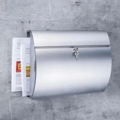Böttcher-AG Briefkasten Silber, Aus Edelstahl, 30,4x38x13,3cm, Mit Zeitungsfach -Haushaltsprodukte Geschäft b30a0600dc022ec311998796433bb2db818ce297 briefkasten boettcher ag silber