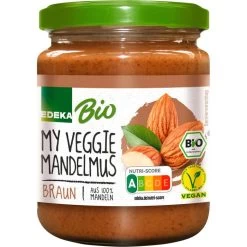 Edeka Brotaufstrich Mandelmus Braun, BIO, 100% Mandeln, 500g