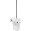 Tesa WC-Bürste Deluxxe, Weiß / Chrom, Bürstenhalter Aus Glas, Zur Wandmontage