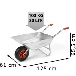 Monzana Schubkarre 108750, 80 Liter, Luftbereifung, Tragkraft 100kg, Verzinkt -Haushaltsprodukte Geschäft b560613ca4e86c7b29259828eb73ed8570e75a91 schubkarre monzana 108750 80 liter