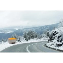 CEMO Streugutbehälter V, 700 Liter, Mit Vandalismusdeckel, Aus GFK, Grau / Orange, Mit Entnahmeöffnung -Haushaltsprodukte Geschäft b56d9fd977178a5d8c7efeea2c28405b28d3b16c streugutbehaelter cemo v 700 liter