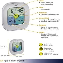 TFA Thermo-Hygrometer 30.5050.54 Innen, Digital, Silber 7 TFA Thermo-Hygrometer 30.5050.54 Innen, Digital, Silber -Haushaltsprodukte Geschäft b73facc18c8ad8d979fec76d11a1d6f5f4007023 thermo hygrometer tfa 30.5050.54 innen