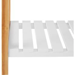 Relaxdays Garderobenständer 10024984, Mit 2 Ablagen & 4 Haken, Bambus, Natur / Weiß -Haushaltsprodukte Geschäft b744d19debf2c22e0bd787bac172869216938a63 garderobenstaender relaxdays 10024984