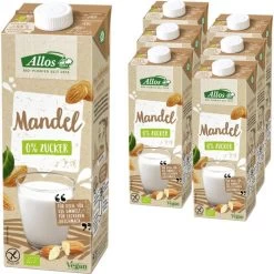 Allos Mandeldrink Naturell, BIO, Je 1 Liter, 6 Stück