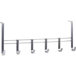 Zeller Kleiderhaken 13897, Für Die Tür, Silber, Metall Verchromt, 6 Haken