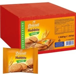 Brandt Kekse Hobbits Kernig, 60 Packungen à 2 Kekse, 120 Stück