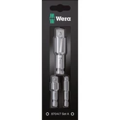 Wera Stecknuss-Adapter 05073200001, Set, Sechskant Zu Vierkant, 3-teilig