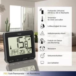 TFA Thermometer 30.3069.01 Prio, Innen/außen, Digital, Mit Hygrometer, Inkl. Funk-Sensor -Haushaltsprodukte Geschäft bdacb7e1e88a0bcde045474bdbcebb8016e11cb4 thermo hygrometer tfa 30.3069.01 prio funk