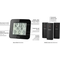 Hama Thermo-Hygrometer EWS-Trio Funk, Für Innen Und Außen, Mit Funkuhr, Inkl. 3 Sensoren -Haushaltsprodukte Geschäft be660a4da10af5f06c0ca04a50ac6566b626e12b thermo hygrometer hama ews trio funk