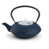 Bredemeijer Tee-Kanne Yantai, Gusseisen, Mit Edelstahl-Filter, Dunkelblau, 1,2 L