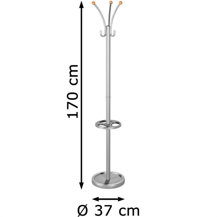 Kerkmann Garderobenständer Nina, 6095, Mit 6 Haken, Metall, Silber 2 Kerkmann Garderobenständer Nina, 6095, Mit 6 Haken, Metall, Silber - Image 2