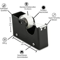 Kornet&Hahn Klebefilmabroller 40371016, Schwarz, Tischabroller Für Kleberollen 19mm X 33m -Haushaltsprodukte Geschäft c609b379cf8e944b40ae253e85c6efcc8480b916 klebefilmabroller kornetundhahn 40371016 schwarz