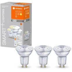 LEDVANCE LED-Lampe Smart+ WiFi Spot GU10, Warmweiß, 5 Watt (50W), Dimmbar, 3 Stück