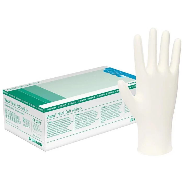 B.Braun Einmalhandschuhe Vasco Nitril Soft White, Puderfrei, 9201110, Weiß, 200 Stück, Größe M 1 B.Braun Einmalhandschuhe Vasco Nitril Soft White, Puderfrei, 9201110, Weiß, 200 Stück, Größe M