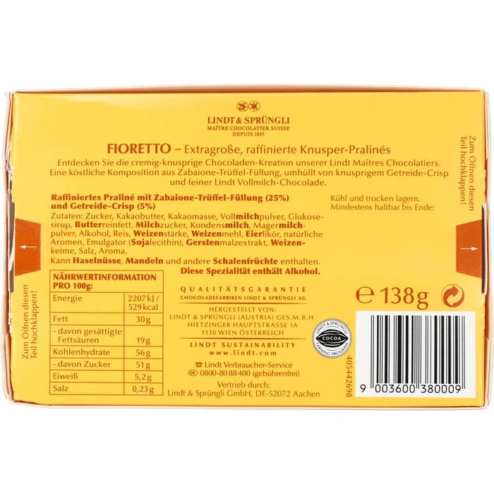 Lindt Pralinen Fioretto Präsent Zabaione, 138g, 6 Stück 5 Lindt Pralinen Fioretto Präsent Zabaione, 138g, 6 Stück - Image 5