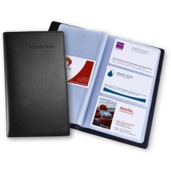 Sigel Visitenkartenbuch VZ171, A5, Kunststoff In Lederoptik, Schwarz, Für 120 Karten