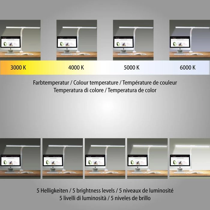FeinTech Schreibtischlampe LTL00321, Tischklemme, Dimmbar, Schwarz 6 FeinTech Schreibtischlampe LTL00321, Tischklemme, Dimmbar, Schwarz - Image 6