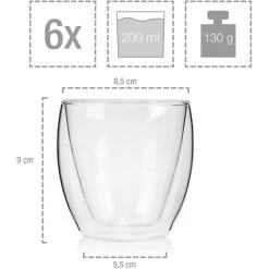 Sänger Kaffeegläser Cafe 208690, Doppelwandig, 250ml, 6 Stück -Haushaltsprodukte Geschäft d131744f62558d74b2c09ed652db01a7d3698938 kaffeeglaeser saenger cafe 208690