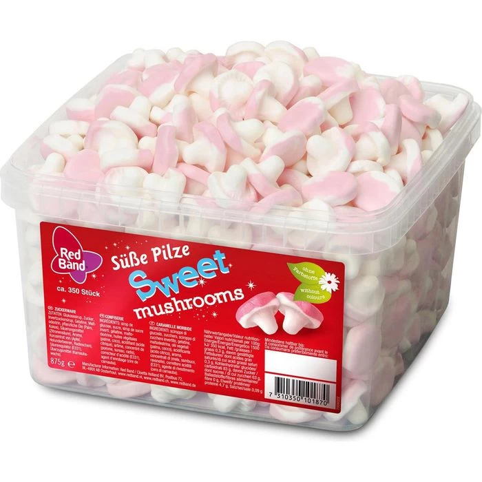 Red-Band Schaumzucker Süße Pilze, 875g, 350 Stück, In Dose 1 Red-Band Schaumzucker Süße Pilze, 875g, 350 Stück, In Dose