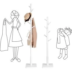 Vasagle Garderobenständer RCR010W02, Mit 8 Haken, Holz, Weiß -Haushaltsprodukte Geschäft d5eebdbd75a3e2cb3891d6a50b36fcbe47fbfe92 garderobenstaender vasagle rcr010w02