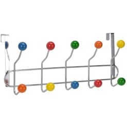 Böttcher-AG Kleiderhaken Für Die Tür, Metall / Kunststoff, Silber / Bunt, 10 Haken