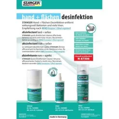 Stanger Desinfektionsmittel 55050003, Für Hände Und Flächen, Spray, 400 Ml -Haushaltsprodukte Geschäft dac7e3ca98659c8dc48dd4dd5cd8232747405b14 desinfektionsmittel stanger 55050003 alkoholisch