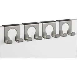Böttcher-AG Kleiderhaken Für Die Tür, Edelstahl, Silber, 2 Haken, 4 Stück