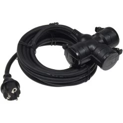 Chilitec Strom-Verlängerungskabel, 5m, 3-fach Schutzkontakt, 1,5 Mm², Außen IP44