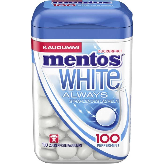 Mentos Kaugummis Always White Peppermint, 100 Dragees 1 Mentos Kaugummis Always White Peppermint, 100 Dragees