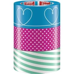 Tesa Klebeband 51118, 50mm X 25m, KernØ 76mm, Bunt, Mit Motiv, 3 Stück