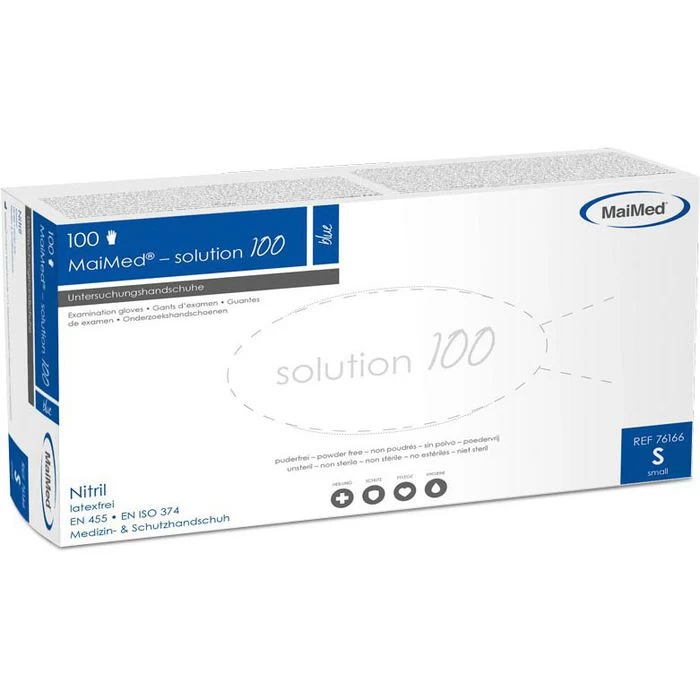 MaiMed Einmalhandschuhe Solution Nitril, Puderfrei, Blau, 100 Stück, Gr. L 3 MaiMed Einmalhandschuhe Solution Nitril, Puderfrei, Blau, 100 Stück, Gr. L - Image 3