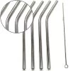 Böttcher-AG Strohhalme Gebogen, Edelstahl, 21,5cm, Wiederverwendbar, Silber, 4 Stück