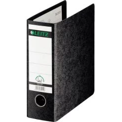 Leitz 1075-00-00 Ordner, A5 Hoch, Breit, Hartpappe, Schwarz