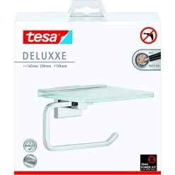 Tesa Toilettenpapierspender Deluxxe Mit Ablage, Ohne Bohren, Metall, Für 1 Kleinrolle, Silber -Haushaltsprodukte Geschäft edbc062bdf58e224f82dc65c73ba9291c3a46316 toilettenpapierspender tesa deluxxe mit ablage