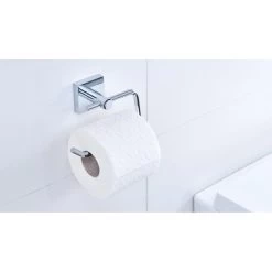 Tesa Toilettenpapierspender Ekkro, 40232, Ohne Bohren, Metall, Für 1 Kleinrolle, Silber -Haushaltsprodukte Geschäft f5dad45cd655130a6288e8fb2dca138cf73d130c toilettenpapierspender tesa ekkro 40232