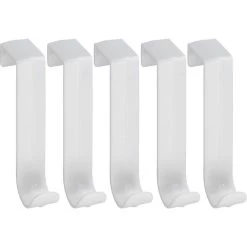 Wenko Kleiderhaken 4422010100, Für Die Tür, Weiß, Kunststoff, 1 Haken, 5 Stück
