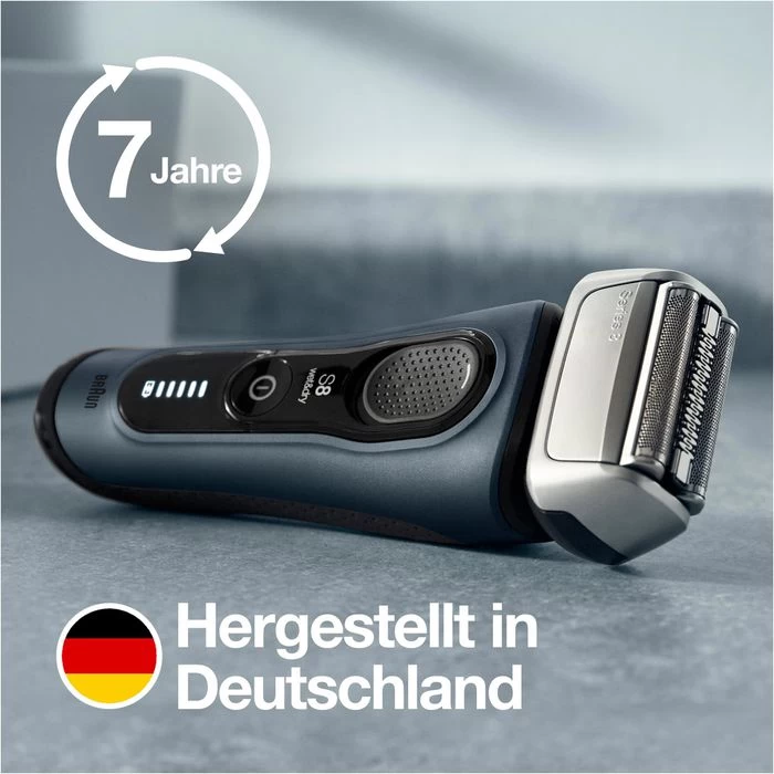 Braun Elektrorasierer Series 8 8413s, Fjordgrau, Wet & Dry, 3+1 Scherkopf, Mit Trimmer & Reise-Etui 5 Braun Elektrorasierer Series 8 8413s, Fjordgrau, Wet & Dry, 3+1 Scherkopf, Mit Trimmer & Reise-Etui - Image 5