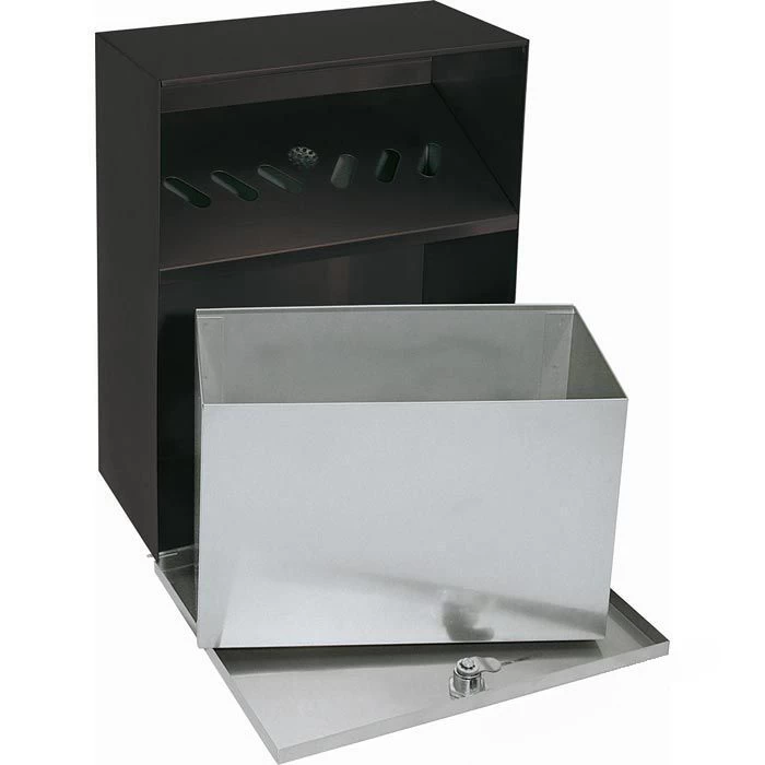 Wedo Aschenbecher 17038112, Wandascher Aus Stahl, 6,8 Liter, Silber / Schwarz 2 Wedo Aschenbecher 17038112, Wandascher Aus Stahl, 6,8 Liter, Silber / Schwarz - Image 2