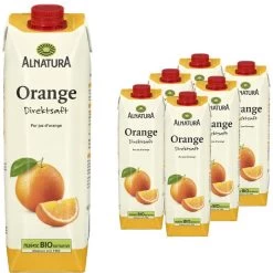 Alnatura Saft Orange, BIO, 100% Direktsaft, Je 1 Liter, 6 Stück