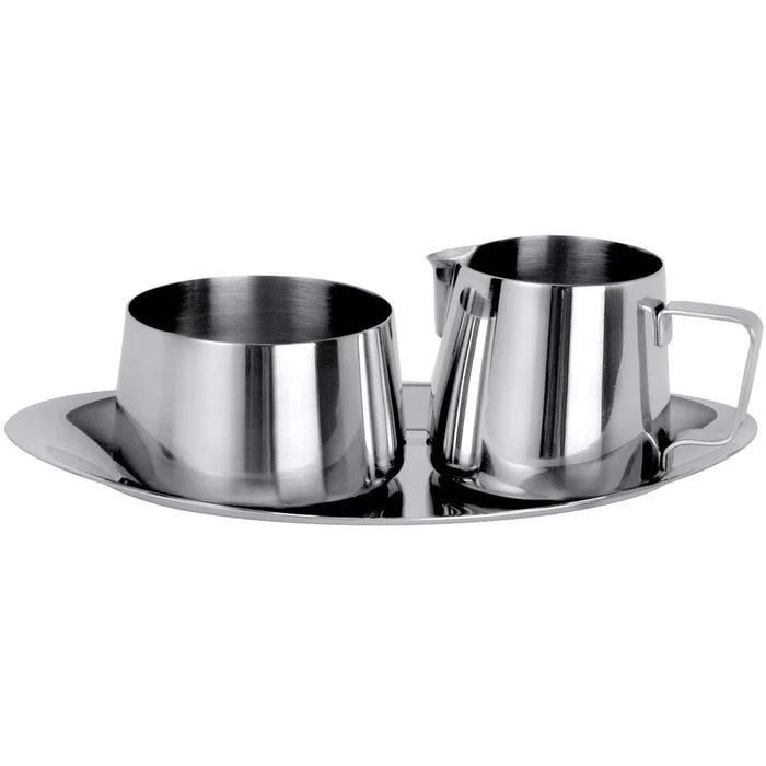 Contacto Milch-Zucker-Set 114015, Edelstahl, Silber, Inkl. Tablett 1 Contacto Milch-Zucker-Set 114015, Edelstahl, Silber, Inkl. Tablett