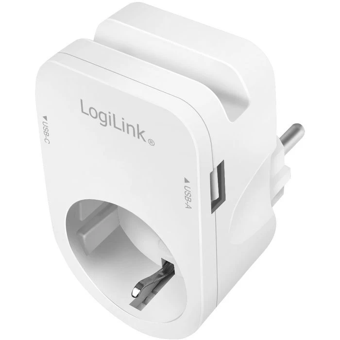 LogiLink Steckdosenadapter PA0259, 1-fach Schutzkontakt, USB-A, USB-C 2 LogiLink Steckdosenadapter PA0259, 1-fach Schutzkontakt, USB-A, USB-C - Image 2