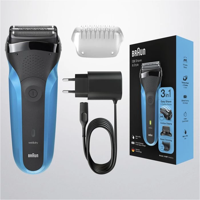 Braun Elektrorasierer Series 3 310BT Shave & Style, Für Herren, Wet & Dry, Mit Trimmer, Schwarz/blau 7 Braun Elektrorasierer Series 3 310BT Shave & Style, Für Herren, Wet & Dry, Mit Trimmer, Schwarz/blau - Image 7