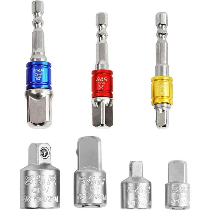 S&R Stecknuss-Adapter 460322007, Set, Vergrößerungs- Und Reduzieradapter, 7-teilig 4 S&R Stecknuss-Adapter 460322007, Set, Vergrößerungs- Und Reduzieradapter, 7-teilig - Image 4